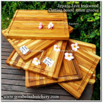 Jepara teakwood cutting board butcher block talenan kayu jati STRIPES RECTANGLE 40x30x3cm +/-2.2kg
